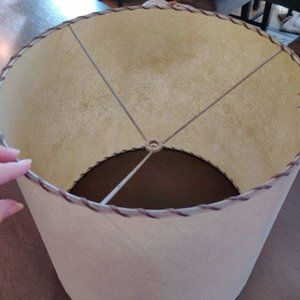 Vintage mcm fiberglass lampshade with lacing